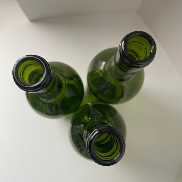 3PCS Vintage Green Glass Champagne Wine Bottles 750 ml - Picture 2 of 5